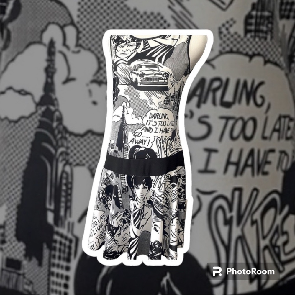COMIC print spandex dress